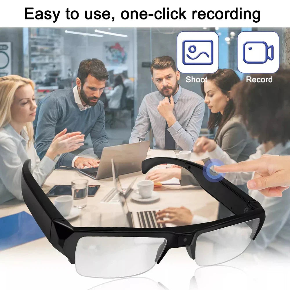 1080P HD Mini Camera Glasses Wearable DVR Video Recorder Black by OBA
