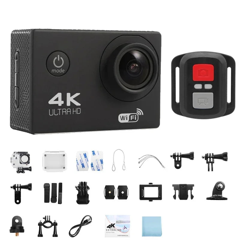4K Sports Action Camera 30M Waterproof Black by OBA