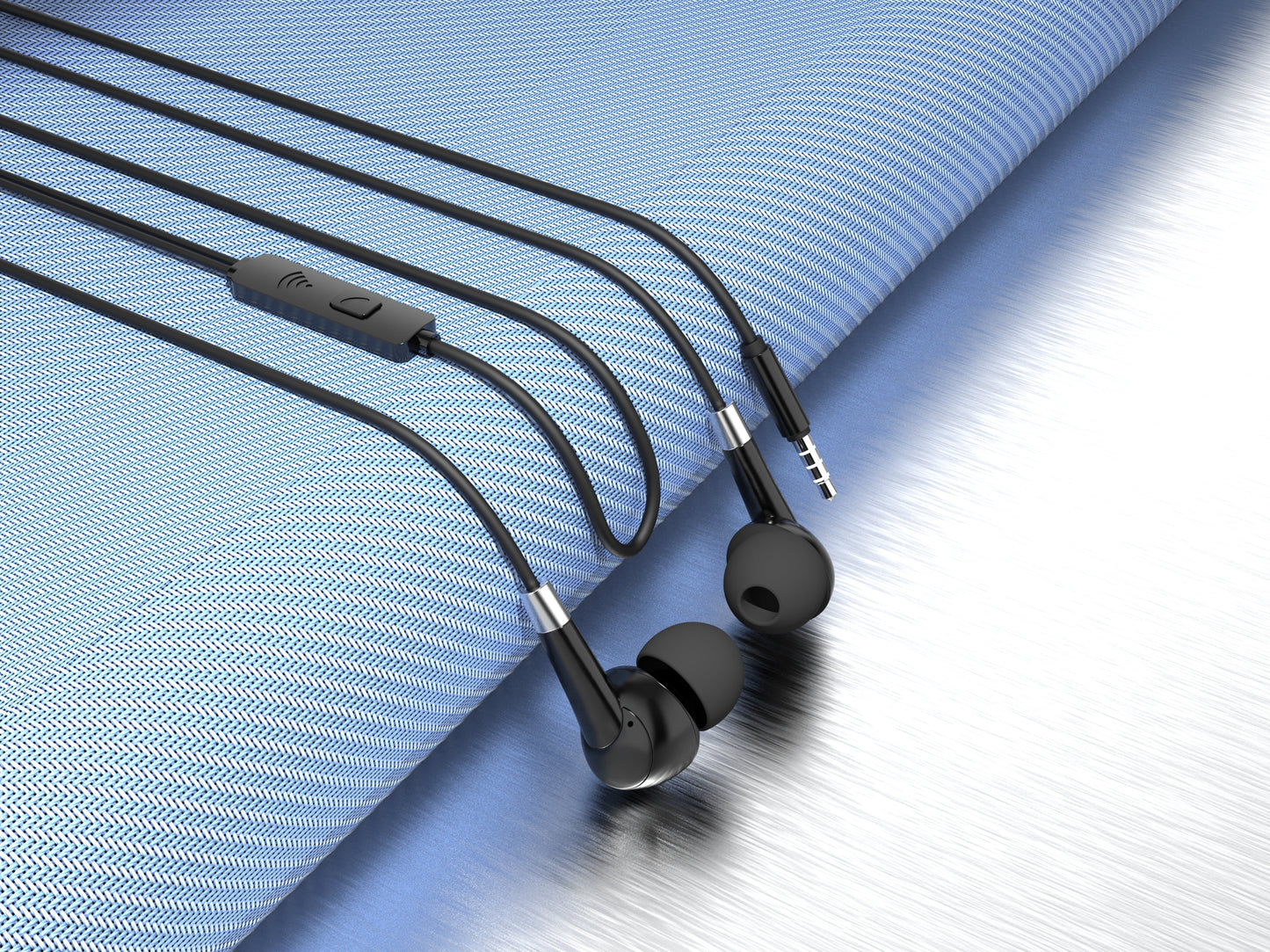 Techancy Auscultadores Intra-Auriculares Com Fios Pretos 1,2 M TD8056, Tomada De 3,5 Mm Compatível Com Telemóveis/Pc/Mp3, Etc. by Techancy