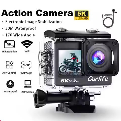 4K Sports Action Camera with WiFi Mini Cam Black by OBA