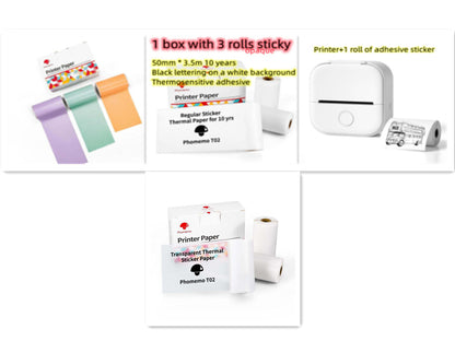 Portable Mini Thermal Label Printer Home Photo Printer Student Wrong Question Printer Bluetooth-compatible Mini Label Printer Price Tag - Rendtronics