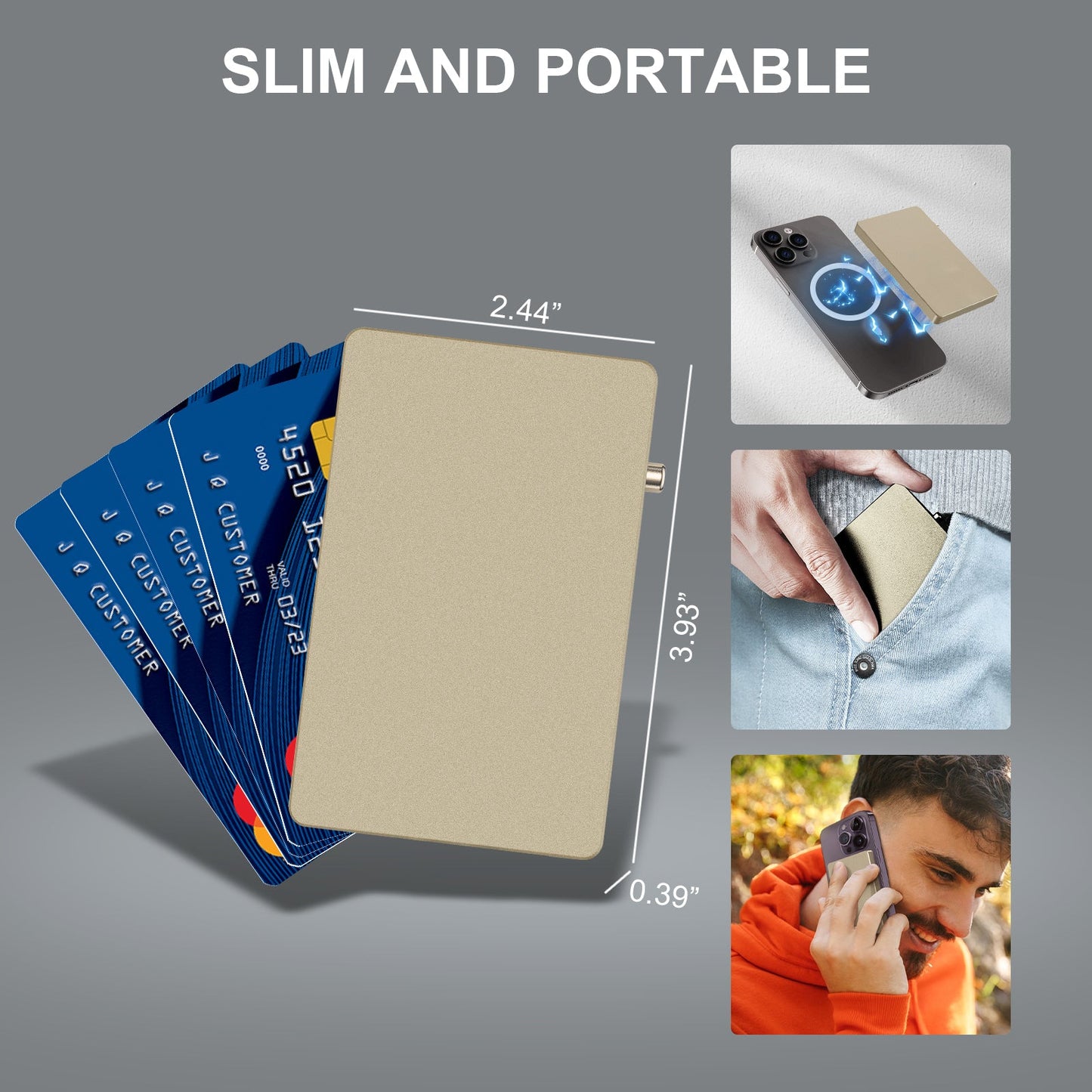 TOYFID All-Aluminum Pop Up Slide Rfid Slim Basic Card personalized wallet for men by TOYFID Wallet