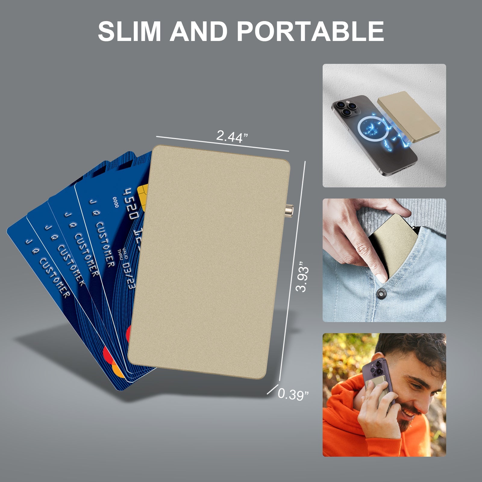 TOYFID All-Aluminum Pop Up Slide Rfid Slim Basic Card personalized wallet for men by TOYFID Wallet
