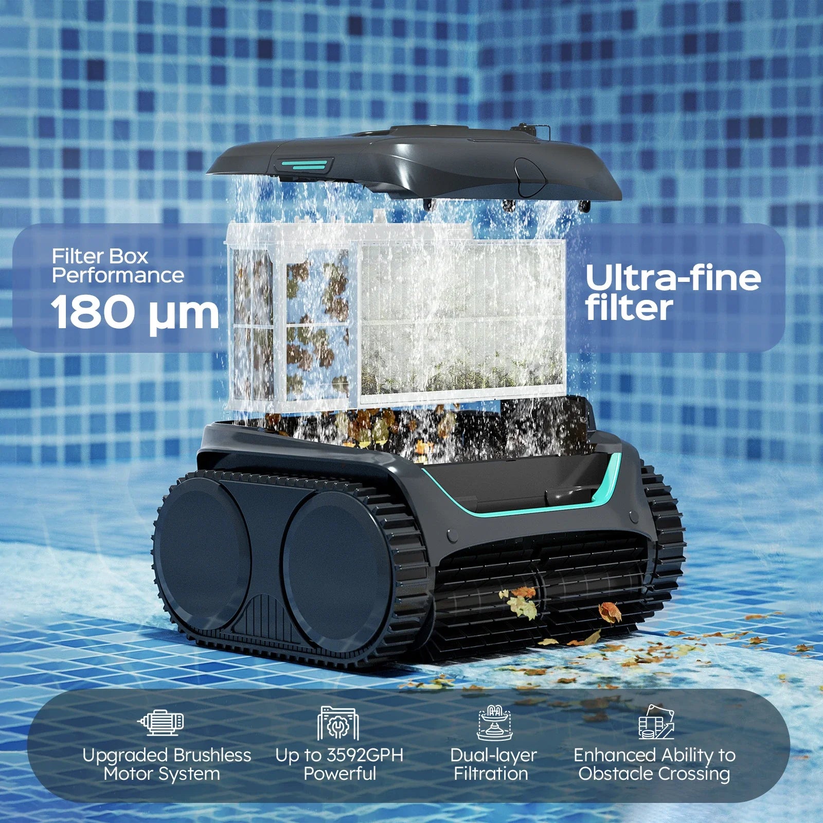 WYBOT C2 Cordless Robotic Pool Cleaner With App Control by WYBOT EUROPE