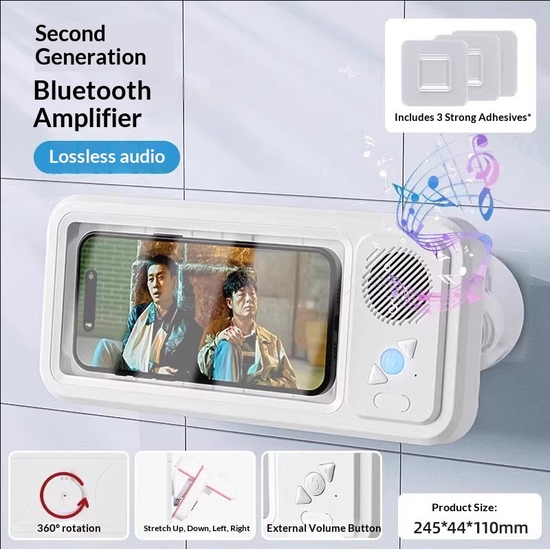 Supporto Telefono Doccia Impermeabile con Speaker Bluetooth - Rendtronics