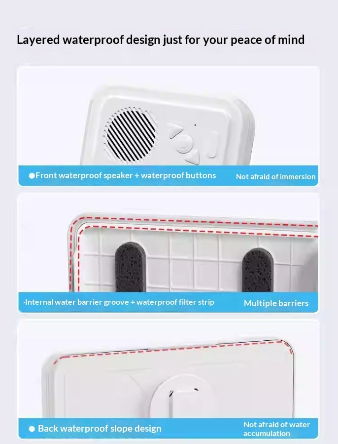 Supporto Telefono Doccia Impermeabile con Speaker Bluetooth - Rendtronics