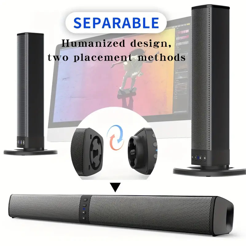 20W 3D Home Theater Stereo Surround Wireless Speaker - Black by TM