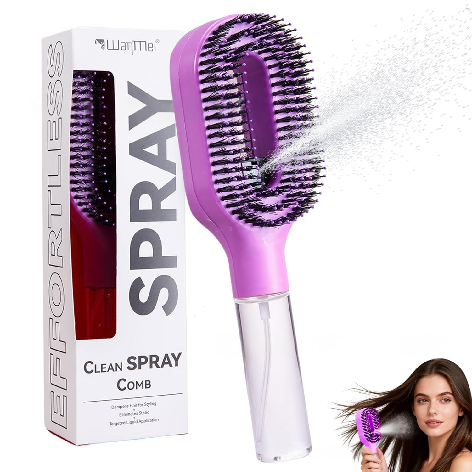 Spazzola Capelli Anti-Crespo con Spray - Rendtronics