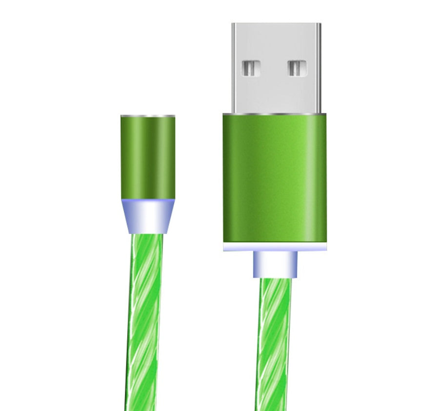 Compatible with Apple, Flowing Ligh Magnetic Streamer Data Line Cable for Iphone Android Typec - Rendtronics