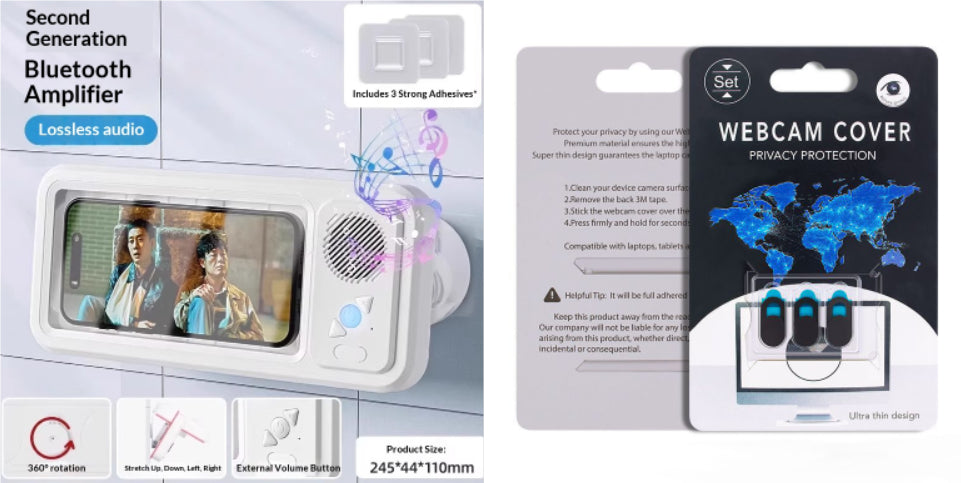 Supporto Telefono Doccia Impermeabile con Speaker Bluetooth - Rendtronics