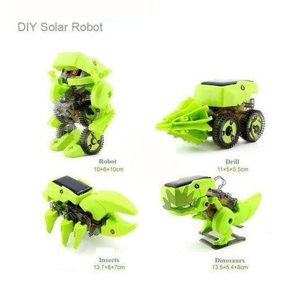 High Tech DIY 4in1 Transforming Solar Powered DinoRobot - Rendtronics