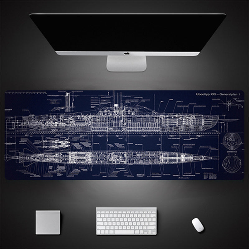 Industrial Style Tech Oversized Seam Keyboard Mouse Desk Pad - Rendtronics