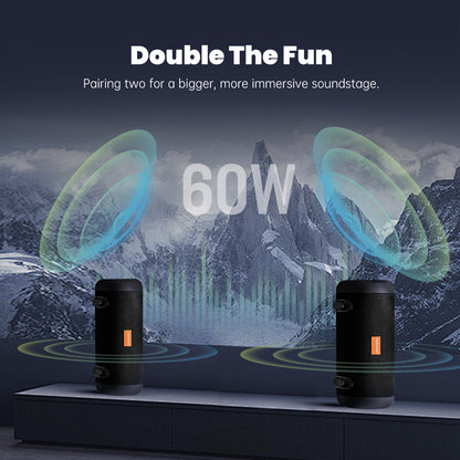 WHALE with Nylon Strap – Bluetooth IPX7 Waterproof Portable Outdoor Speaker with 30W Stereo Sound and USB Charge Out by Jabeesstore