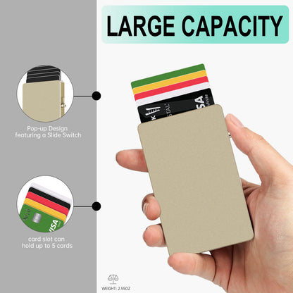 TOYFID All-Aluminum Pop Up Slide Rfid Slim Basic Card personalized wallet for men by TOYFID Wallet