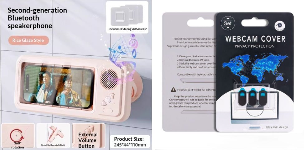 Supporto Telefono Doccia Impermeabile con Speaker Bluetooth - Rendtronics