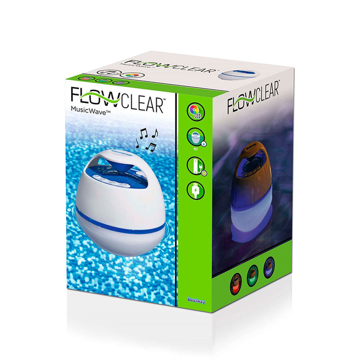 Floating Wireless Speaker with LED Bestway White 6 W by Bestway