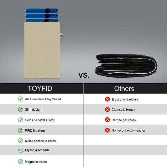 TOYFID All-Aluminum Pop Up Slide Rfid Slim Basic Card personalized wallet for men by TOYFID Wallet