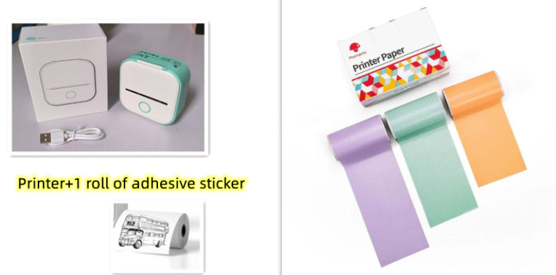 Portable Mini Thermal Label Printer Home Photo Printer Student Wrong Question Printer Bluetooth-compatible Mini Label Printer Price Tag by Maiden-Art