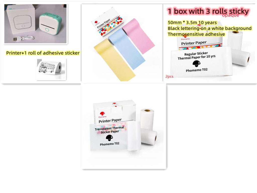 Portable Mini Thermal Label Printer Home Photo Printer Student Wrong Question Printer Bluetooth-compatible Mini Label Printer Price Tag - Rendtronics