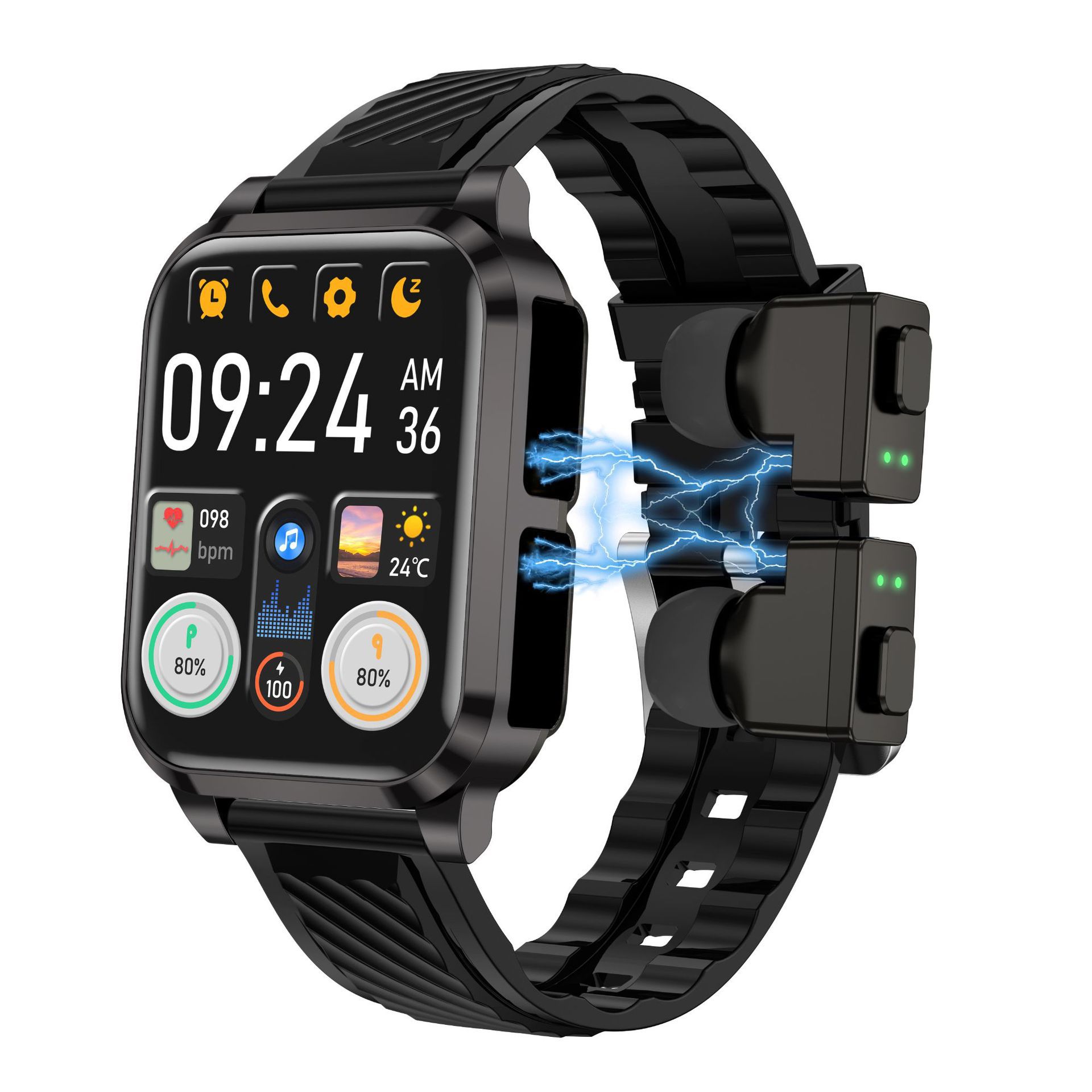 Smart Bluetooth Earbuds Multi-functional High-tech Smartwatch For Calls And Music - Rendtronics