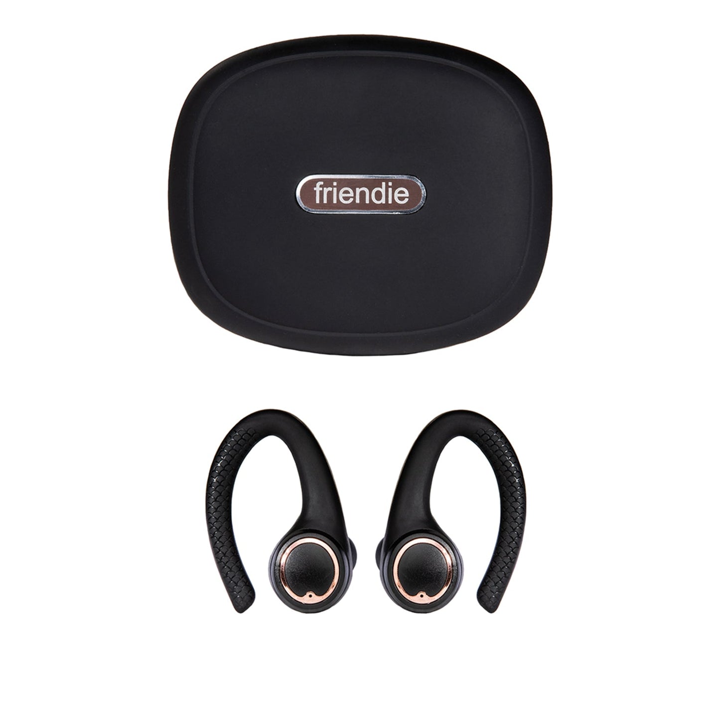 AIR Active 2.0 Matte Black Rose Gold Sport Earbuds (In Ear Wireless Headphones) by Friendie Audio Pty Ltd