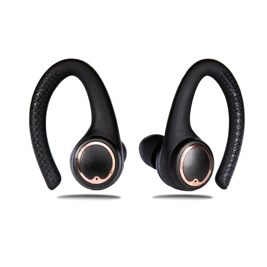 AIR Active 2.0 Matte Black Rose Gold Sport Earbuds (In Ear Wireless Headphones) by Friendie Audio Pty Ltd