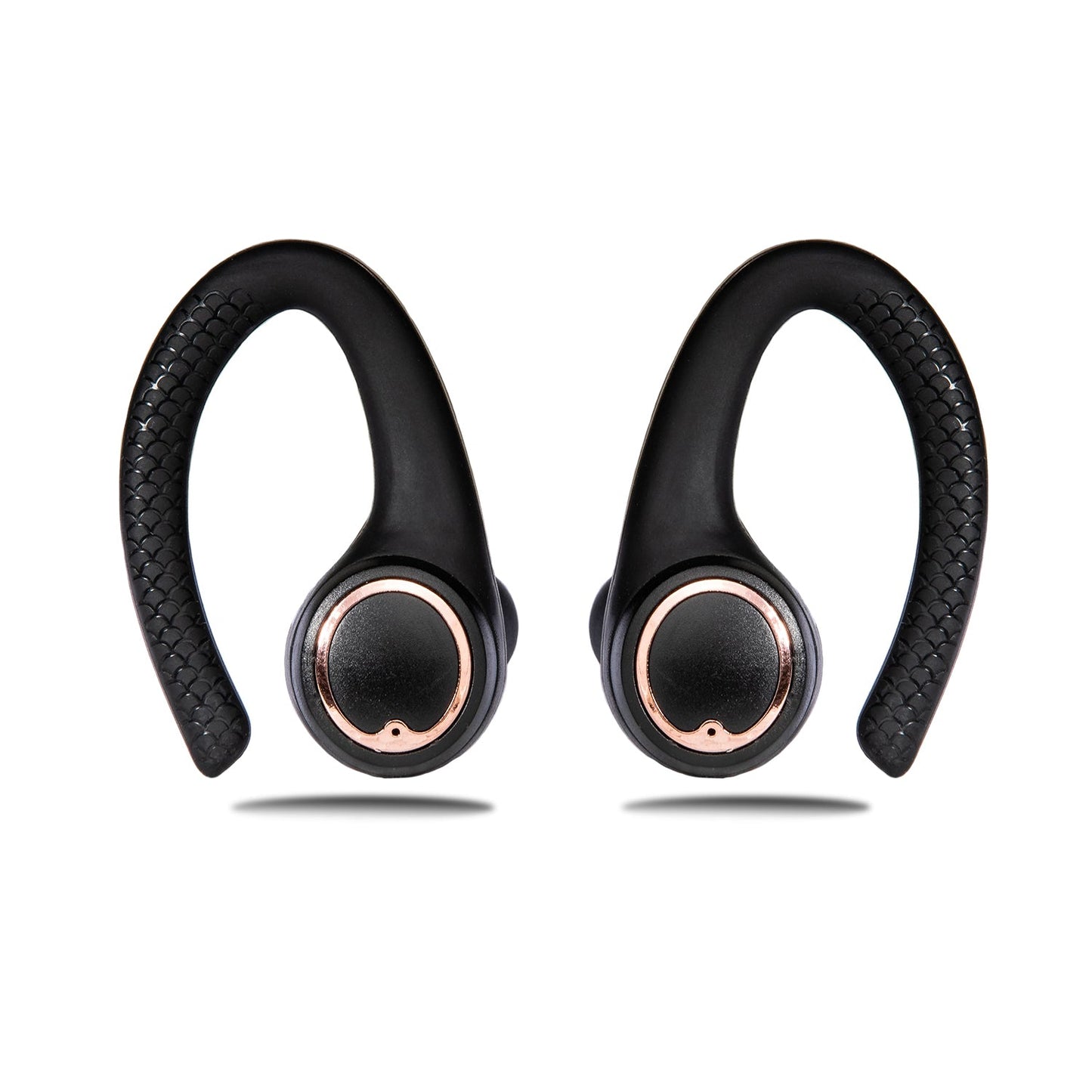 AIR Active 2.0 Matte Black Rose Gold Sport Earbuds (In Ear Wireless Headphones) by Friendie Audio Pty Ltd