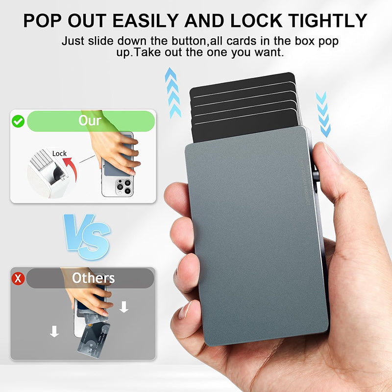 TOYFID All-Aluminum Pop Up Slide Rfid Slim Basic Card personalized wallet for men by TOYFID Wallet