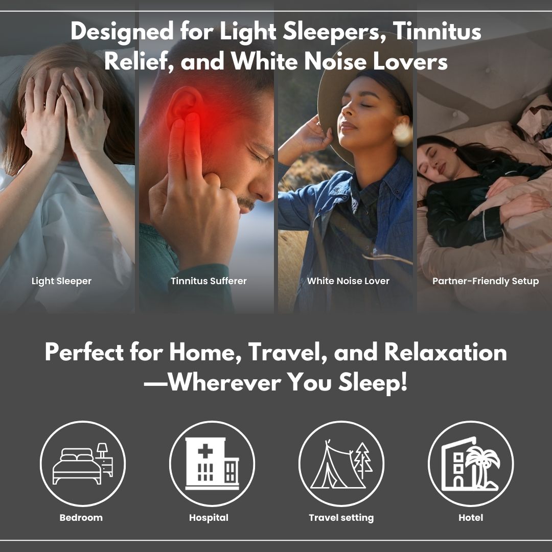 Jabees PEACE Pillow Speaker - Ultra-Thin Bone Conduction Sleep Speaker by Jabeesstore