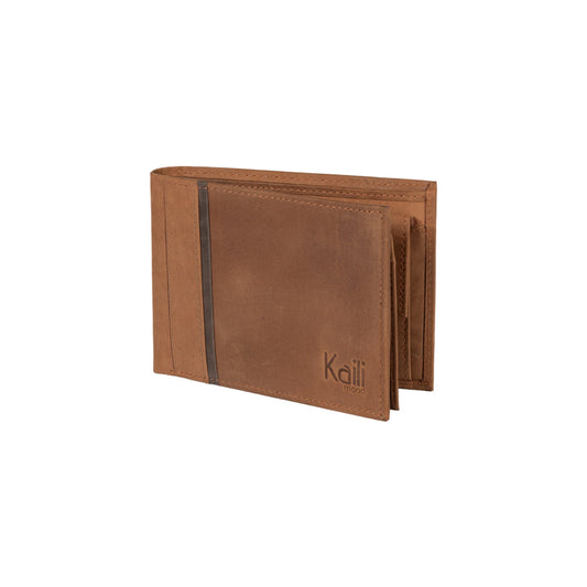 K12220UB | Men's wallet in genuine full-grain leather, Naked. Leather color. RFID protection. Size when closed: 11.5 x 8.3 x 2 cm. Packaging: gift box bottom/cover by Kaili mood