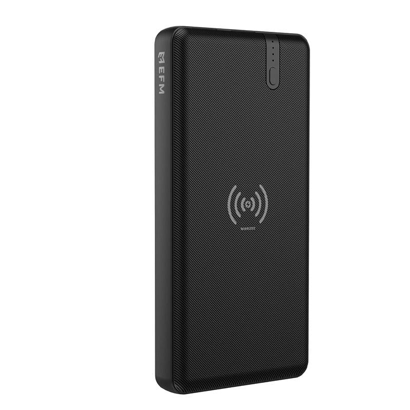 EFM 15W QI CERTIFIED WIRELESS POWER BANK 10000mAh - Black