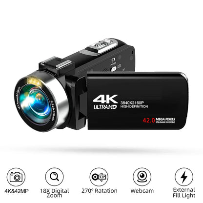 4K Digital Camera Dual Battery 64GB Card Included Black by OBA