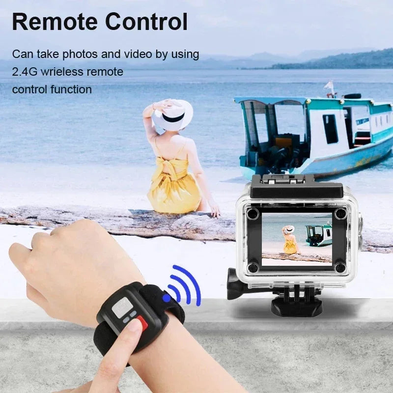 4K Sports Action Camera 30M Waterproof Black by OBA