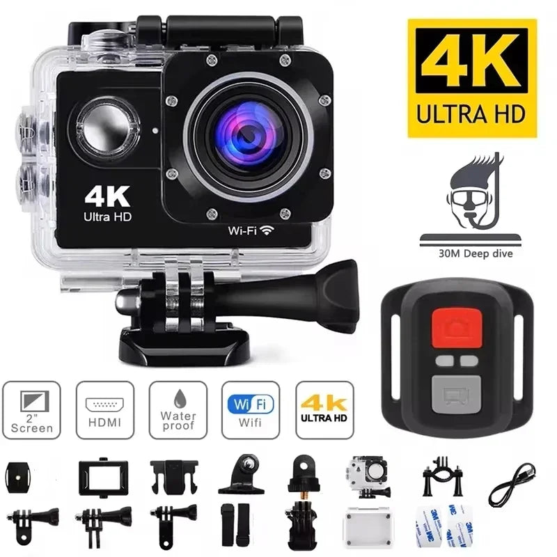 4K Sports Action Camera 30M Waterproof Black by OBA