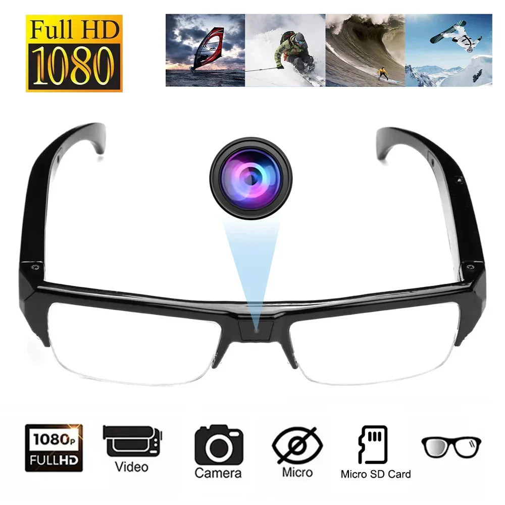 1080P HD Mini Camera Glasses Wearable DVR Video Recorder Black by OBA