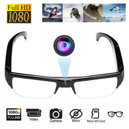 1080P HD Mini Camera Glasses Wearable DVR Video Recorder Black by OBA