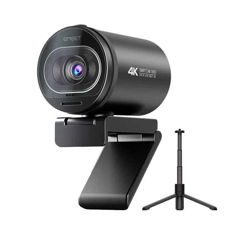 4K Webcam with Tripod Autofocus Streaming Black by OBA