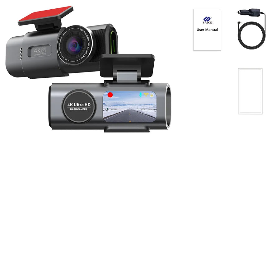 Dash Cam 4K Uhd Doppia Lente Visione — Registra tutto, sempre