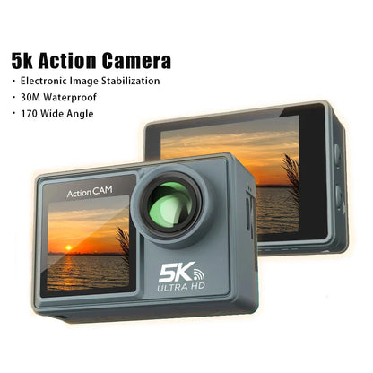 5K Ultra HD Action Camera with Electronic Stabilization Grey by OBA