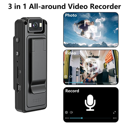 Mini 1080P Body Camera Digital with 64GB Black by OBA