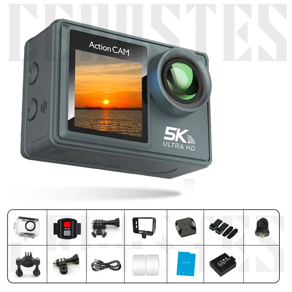 5K Ultra HD Action Camera with Electronic Stabilization Grey by OBA