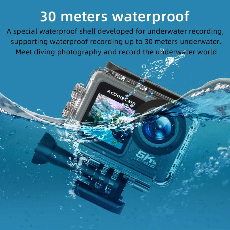 5K Ultra HD Action Camera with Electronic Stabilization Grey by OBA