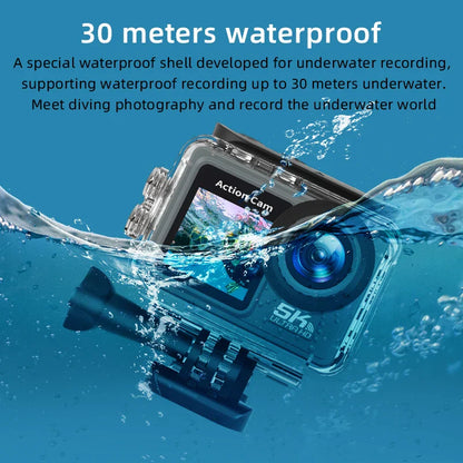 5K Ultra HD Action Camera with Electronic Stabilization Grey by OBA