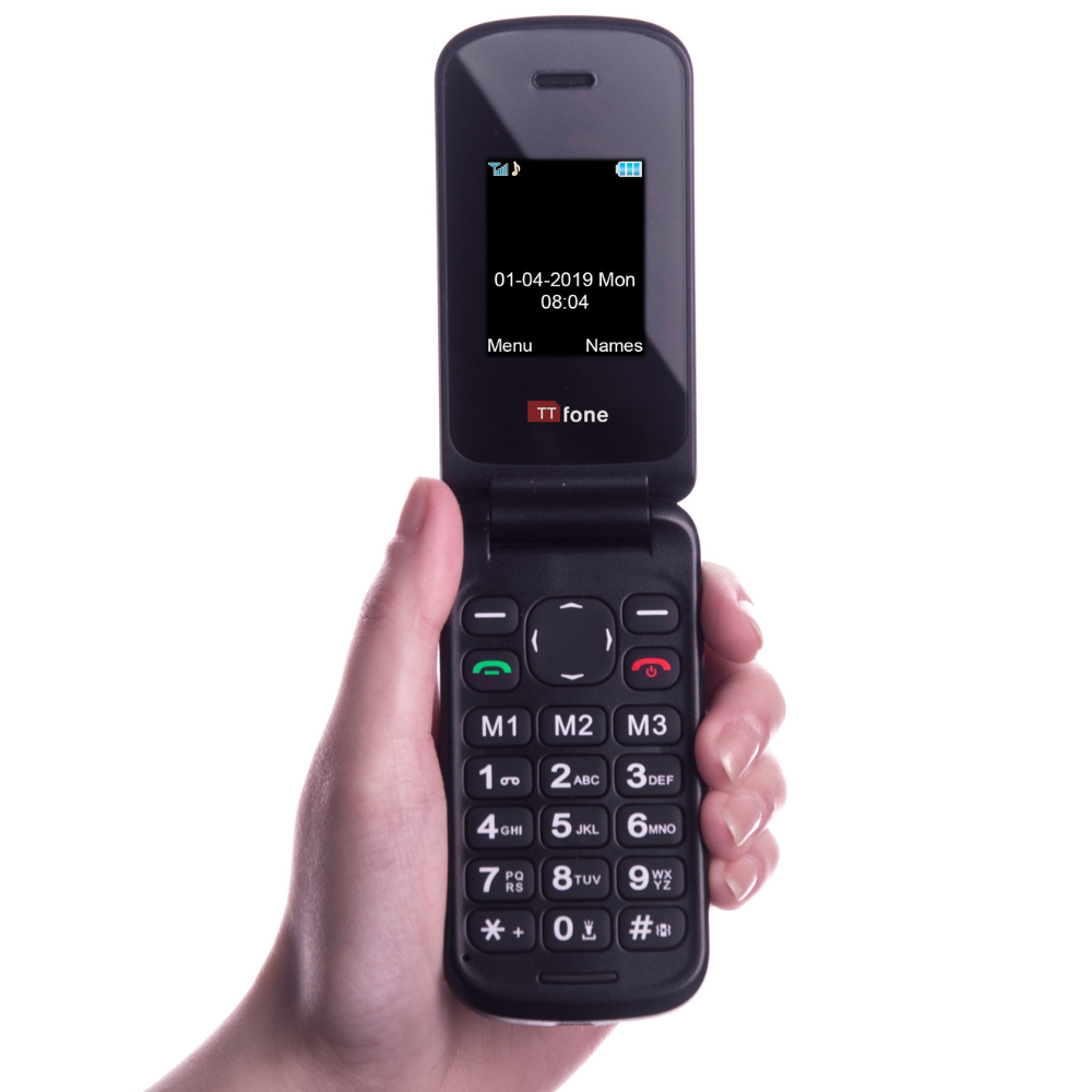 Returned Resale - TTfone TT140 Red Flip Folding Phone with USB Cable, Vodafone Pay As You Go by TTfone