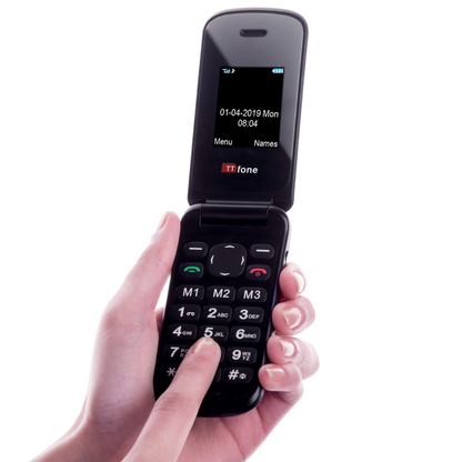 Returned Resale - TTfone TT140 Red Flip Folding Phone with USB Cable, Vodafone Pay As You Go by TTfone