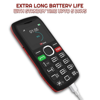 TTfone TT880 Easy-to-Use Big Button Mobile with O2 Pay As You Go SIM, USB C Cable by TTfone