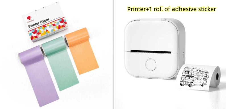 Portable Mini Thermal Label Printer Home Photo Printer Student Wrong Question Printer Bluetooth-compatible Mini Label Printer Price Tag - Rendtronics