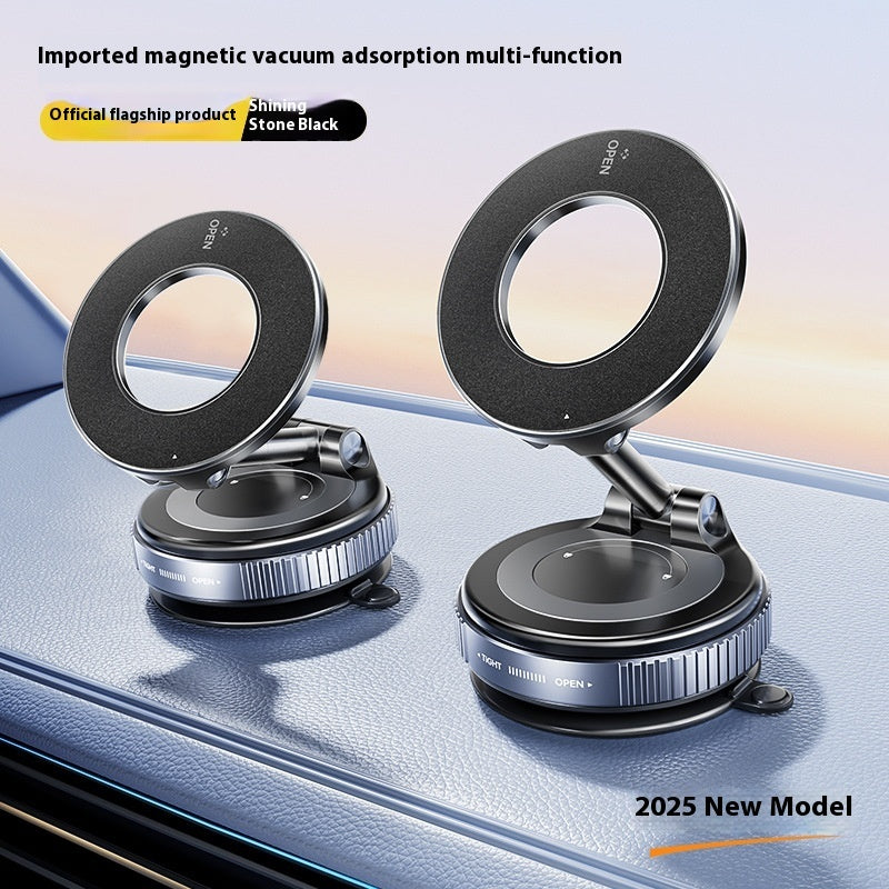 Magnetic Phone Holder With Vacuum Suction Foldable Adjustable Car Mount Magnetic Bracket Suction Nonslip For Busy Commuters - Rendtronics