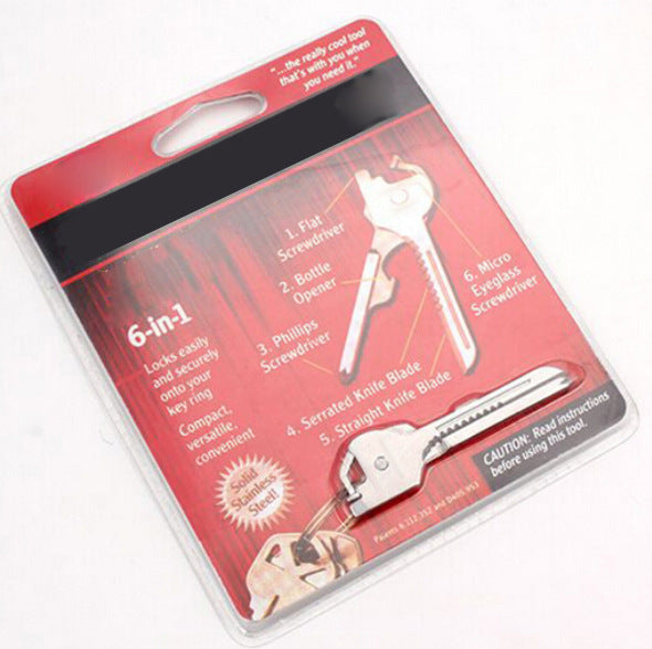 Multipurpose Keychain Key Survive Pocket Opener Shape Mini Multi Gear Utility Tech Tool Ring Screwdriver - Rendtronics