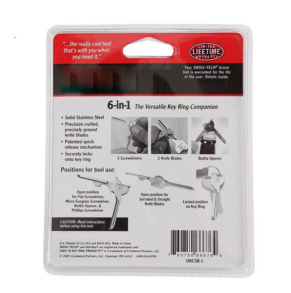 Multipurpose Keychain Key Survive Pocket Opener Shape Mini Multi Gear Utility Tech Tool Ring Screwdriver - Rendtronics